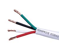 Monoprice 104039 30,48 Metros 14 AWG, CL2, Clase 4, Diseño Conductor de oxígeno en Blanco Pur, Cables de los Altavoces (Cobre,