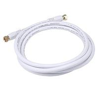 Monoprice 104058 6 ft RG6 18 AWG 75 Ohm cuadrete CL2 Cable coaxial con Conector Tipo F, Color Blanco
