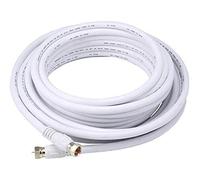 Monoprice 104060 25 cm RG6 18 AWG 75 Ohm Quad Escudo CL2 Cable Coaxial con Conector Tipo F - Blanco