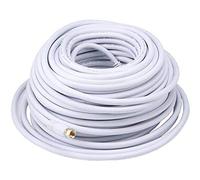 Monoprice 104062 Cable coaxial CL2 de 100 pies RG6 18AWG 75 Ohm Quad Shield CL2 con Conector Tipo F, Color Blanco