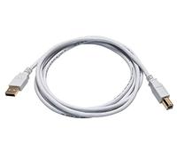 Monoprice 108616 6ft USB 2.0 A Male to B Male 28/24AWG Cable - (Gold Plated) - WHITE for Printer Scanner Cable 15M for PC, Mac, HP, Canon, Lexmark, Epson, Dell, Xerox, Samsung and More!