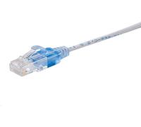 Monoprice 133201 Cable de conexión de red Ethernet Cat6A - 25 pies - Blanco | Paquete de 5, 10G - Serie SlimRun