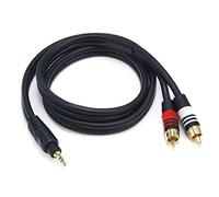 Monoprice 3 pies Premium 3,5 mm estéreo macho a 2 RCA macho 22 AWG chapado en oro - negro