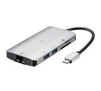 Monoprice Adaptador USB-C a HDMI - Cuerpo de Aluminio con Gigabit Ethernet, 3 Puertos USB 3.0, Lector SD/MicroSD, USB-C 100W, Puertos de Entrega de energía 3.0 - Consul Series