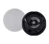 Monoprice Alpha - Altavoces de Techo de 2 vías - 6.5 Pulgadas (par) de Fibra de Carbono, Rejilla magnética pintable, más Fuerte con Menos Potencia, Negro/Blanco