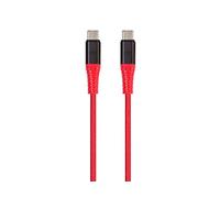 Monoprice AtlasFlex Series - Cable USB 2.0 tipo C de carga y sincronización - 3 pies/6 pies/10 pies - Rojo (paquete de 3) trenzado de nailon reforzado Kevlar, duradero, 5A/100W, para Samsung, iPad