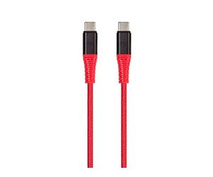 Monoprice AtlasFlex Series - Cable USB 2.0 tipo C de carga y sincronización - 3 pies/6 pies/10 pies - Rojo (paquete de 3) trenzado de nailon reforzado Kevlar, duradero, 5A/100W, para Samsung, iPad