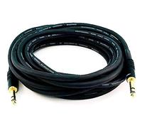 Monoprice Cable de 6,35 mm (TRS) - 7,62 m (25 pies) - negro, M/M, 16 AWG, conectores chapados en oro - Serie Premier