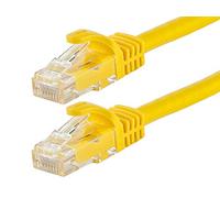 Monoprice Cable de conexión Amarillo Cat6 de 14 pies UTP 24AWG 550MHz Cobre Puro sin enganches RJ45 Flexboot Series Ethernet Cable - Paquete de 1