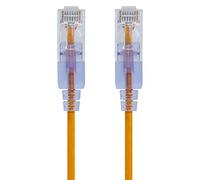 Monoprice Cable de conexión Cat6A amarillo de 1 pie UTP 30AWG 10G de cobre puro sin enganches RJ45 SlimRun Series Ethernet