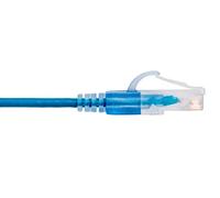 Monoprice Cable de conexión Cat6A de 30 pies, Color Azul, Paquete de 10 Unidades, UTP 30 AWG, 10 G, Cobre Puro sin enganches, RJ45 SlimRun Series Ethernet