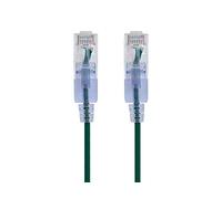 Monoprice Cable de conexión Cat6A de 7 pies, color verde, paquete de 10 unidades UTP 30AWG 10G, cobre puro sin enganches, RJ45 SlimRun Series Ethernet