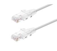 Monoprice Cable de conexión de Nivel de componente Blanco Cat6 de 7 pies UTP 28AWG 550MHz de Cobre Puro sin enganches RJ45 SlimRun Series Ethernet Cable