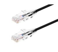 Monoprice Cable de conexión de Nivel de componente Negro Cat6 de 10 pies UTP 28AWG 550MHz Cobre Puro sin enganches RJ45 SlimRun Series Ethernet Cable