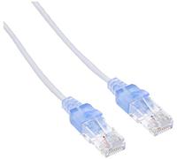 Monoprice Cable de conexión de red Ethernet Cat6A - 30 pies - Blanco | Paquete de 5, 10G - Serie SlimRun