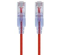 Monoprice Cable de conexión Ethernet Cat6A, 0,9 m, color rojo (paquete de 5) RJ45 sin enganches RJ45 550 MHz UTP alambre de cobre puro 10G 30 AWG, serie SlimRun