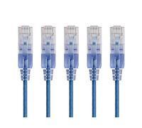 Monoprice Cable de conexión Ethernet Cat6A - Cable de red de Internet - 1,52 m - Azul (paquete de 5) RJ45, trenzado, 550 MHz, UTP, cable de cobre puro desnudo, 10G, 30AWG - Serie SlimRun