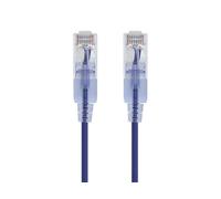 Monoprice Cable de conexión Ethernet Cat6A, RJ45 sin enganches, 550 MHz, 10G, UTP, cobre puro desnudo, 30 AWG, paquete de 10, 2,1 m, color morado, serie SlimRun