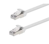 Monoprice Cable de conexión Ethernet Cat6A - Slim Flat U/FTP 30AWG moldeado Boot 0.2 m blanco