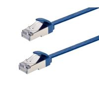 Monoprice Cable de conexión Ethernet Cat6A - Slim Flat U/FTP 32AWG, funda moldeada de 3 pies, color azul