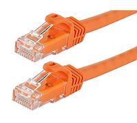 Monoprice Cable de conexión Naranja Cat6 de 14 pies UTP 24AWG 550MHz Cobre Puro sin enganches RJ45 Flexboot Series Ethernet Cable