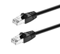 Monoprice Cable de conexión Negro Cat6A de 30 pies con Doble blindaje (S/FTP) 26AWG 10G de Cobre Puro sin enganches RJ45 Fullboot Series Ethernet