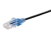 Monoprice Cable de conexión Negro Cat6A de 4,2 m, UTP 30 AWG 10G Cobre Puro sin enganches RJ45 SlimRun Serie Cable Ethernet