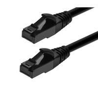 Monoprice Cable de conexión TPE flexible Cat6A, 25 pies, color negro, UTP, 24 AWG, 500 MHz, cobre puro desnudo, RJ45 sin enganches, cable Ethernet - Serie Flex
