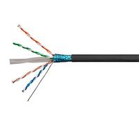 Monoprice Cable Ethernet Cat6A a Granel, Cable de Red de Internet, sólido, 550 MHz, FTP, CMR, clasificación elevadora, Cable de Cobre Puro Desnudo, 10G, 23AWG, sin Logotipo, 1000 pies, Negro