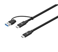 Monoprice Cable USB 4 20Gbps 2 en 1-240 W EPR 4K60Hz trenzado de ultra alta velocidad de 6 pies, color negro