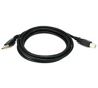 Monoprice Cable USB tipo A a USB tipo B 2.0-1.83M (6 pies) - Negro, 28/24AWG, Conectores chapados en oro para impresoras, escáneres y periféricos grandes similares