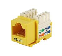 Monoprice Cat5E Punch Down Keystone Jack, Yellow (105377) (2 Pack)