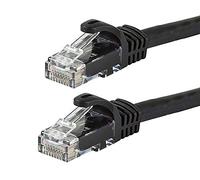 Monoprice Flexboot Cat6 Ethernet Patch Cable - Snagless RJ45, Stranded, 550Mhz, UTP, Pure Bare Copper Wire, 24AWG, 15m, Black, 5 p