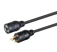 Monoprice Heavy Duty Extension Cord - 12 Feet - Black | Locking Connectors - NEMA L5-20P to NEMA L5-20R, 12AWG, 20A, SJT, 125V