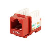 Monoprice - Keystone Jack, Color Rojo (Punch Down CAT6 105383)