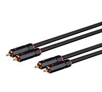 Monoprice Male RCA Two Channel Stereo Audio Cable - Gold Plated Connectors, Double Shielded, 15 Feet, Black - Onix Series