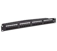 Monoprice Panel de conexión Cat6 de 24 Puertos sin blindaje con certificación UL, 1U, 110/Dual IDC, con Barra de Soporte de Alambre, Frontal de Metal, PoE+ (TAA)