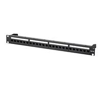 Monoprice Panel de conexión UTP Cat5e - 24 puertos, red, 1U, sin herramientas, tipo giratorio, con barra de soporte de alambre