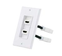 Monoprice Placa de pared de doble puerto de dos piezas con cable HDMI flexible incorporado de alta velocidad de 4 pulgadas