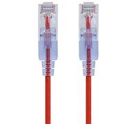 Monoprice SlimRun - Cable de conexión Ethernet Cat6A - Cable de red de Internet - RJ45, 550 MHz, UTP, cable de cobre puro desnudo, 10G, 30AWG, 7 pies, rojo, paquete de 5