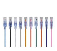 Monoprice SlimRun - Cable de conexión Ethernet Cat6A, Cable de Red de Internet, RJ45 Trenzado UTP, Cable de Cobre Puro Desnudo, 30AWG, 2 pies, Paquete de 10