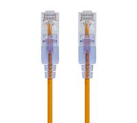 Monoprice SlimRun - Cable de conexión Ethernet Cat6A, RJ45 UTP, cable de cobre puro desnudo, 10 G, 30 AWG, 7 pies, color amarillo