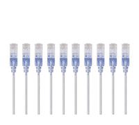 Monoprice SlimRun Cat6A - Cable de Red Ethernet (10 g, 61 cm), Color Blanco