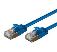 Monoprice SlimRun Cat6A Ethernet Patch Cable - Snagless RJ45, Stranded, S/STP, Pure Bare Copper Wire, 36AWG, 0.5m, Blue, 5 pack