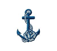 Monoquick Parche Ropa Termoadhesivo para Planchar, Diseño Ancla Marítima Mir Rose, Azul, 3,0 x 4,5 cm