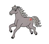 Monoquick Parche termoadhesivo para planchar con diseño de caballo con corazón, 7,5 x 7,5 cm