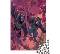 Monos columpiándose en un árbol con Equipo de escaladaRompecabezas De 1000 Piezas Juegos EduGatoivos De Desafío para Adultos, Decoración del Hogar38x26cm/1000pcs