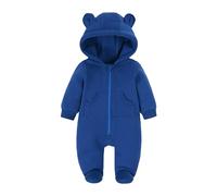 Monos de Manga Larga para Niños y Bebés Recién Nacidos Conjuntos de Una Pieza Abrigados para Temporada de Otoño e Invierno (Dark Blue, 3-6 Months)