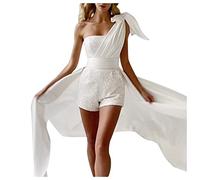 Monos De Mujer Largos-Monos Blancos Mujer Fiesta-Sujetador para Mujer, Pantalones Cortos con Cuentas, Vestido Largo, Falda De Mono Sexy para Mujer Mono Holgado Mujer