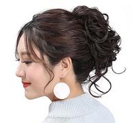 Moños desordenados para mujer, postizos rizados ondulados elásticos | parches gruesos lavables, accesorios para el cabello para fiestas, bodas, citas galantes, ropa diaria Lambo